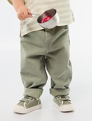 Pantaloni in twill paperbag lunghezza 3/4