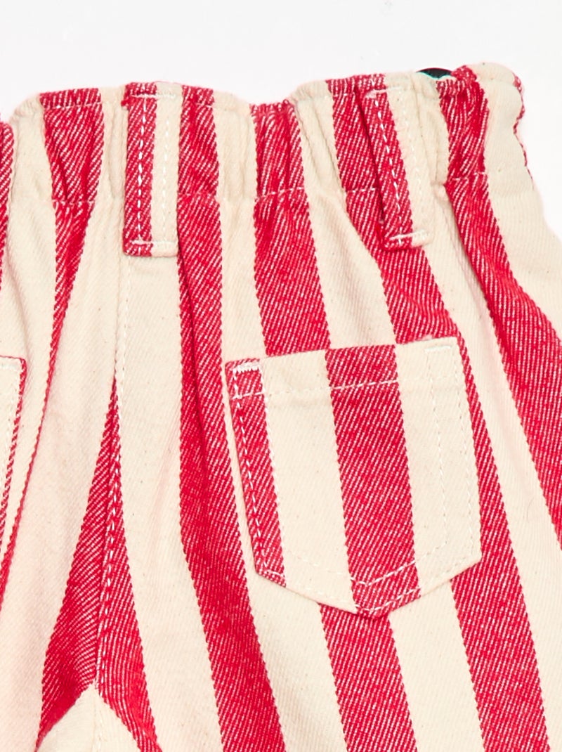 Pantaloni in twill paperbag Rosso - Kiabi