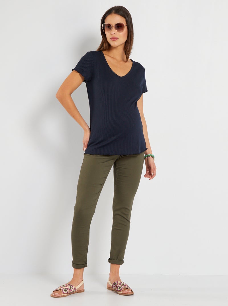 Pantaloni in twill premaman KAKI - Kiabi