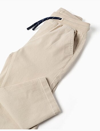Pantaloni in twill slim fit con coulisse