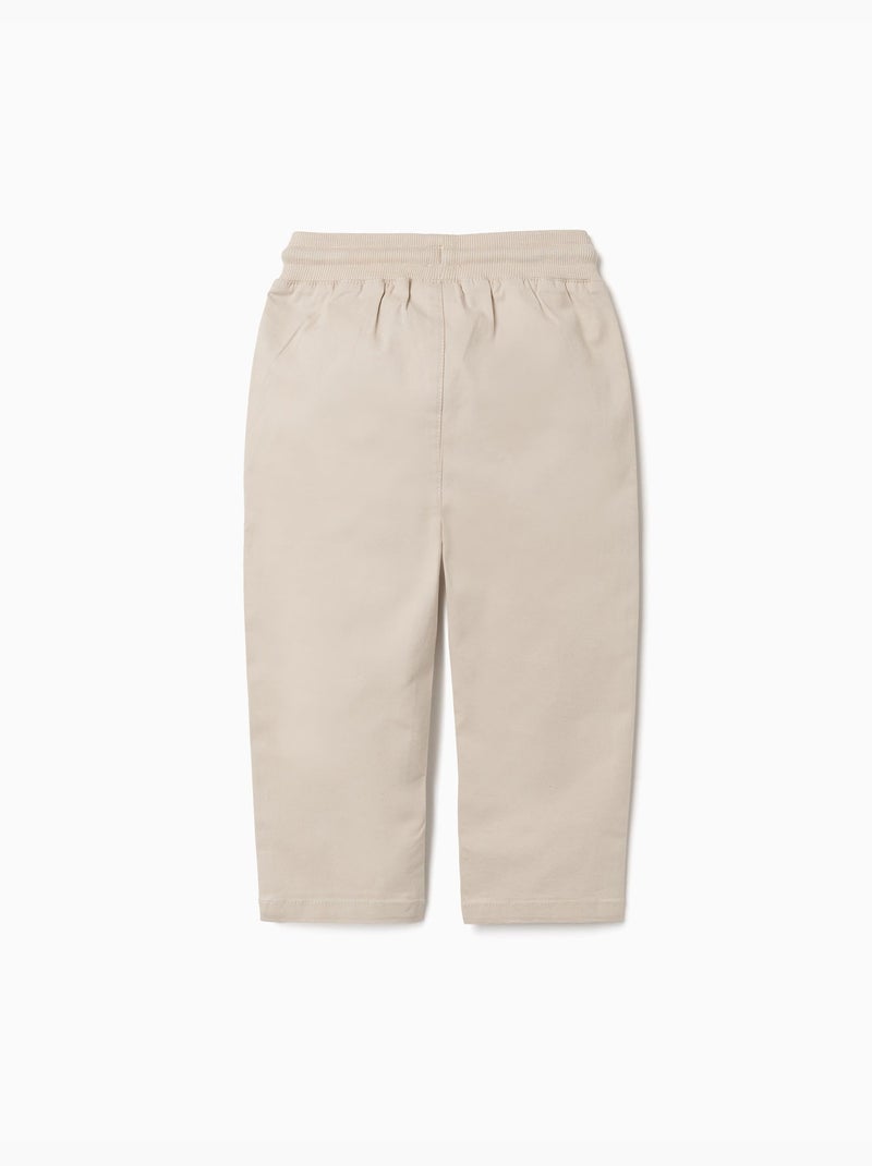 Pantaloni in twill slim fit con coulisse Beige chiaro - Kiabi