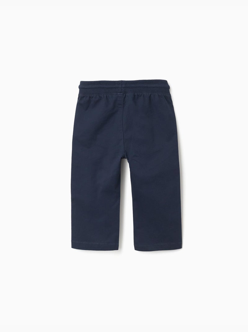 Pantaloni in twill slim fit con coulisse Blu scuro - Kiabi