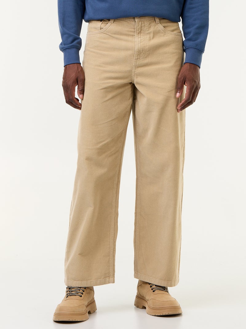 Pantaloni in velluto a coste Beige - Kiabi