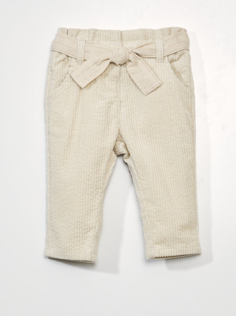 Pantaloni in velluto a coste BIANCO - Kiabi