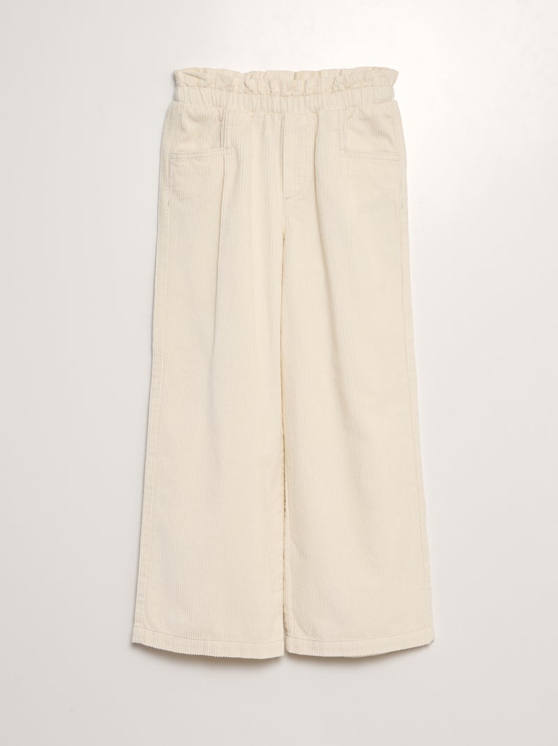 Pantaloni in velluto a coste BIANCO - Kiabi