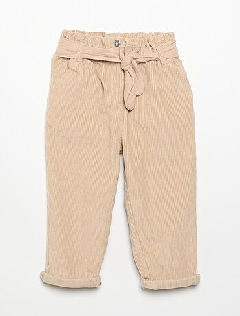 Pantaloni in velluto a coste con cintura inclusa