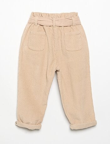 Pantaloni in velluto a coste con cintura inclusa
