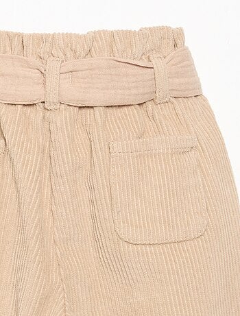 Pantaloni in velluto a coste con cintura inclusa