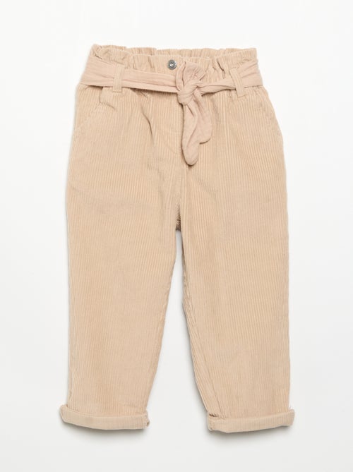 Pantaloni in velluto a coste con cintura inclusa - Kiabi