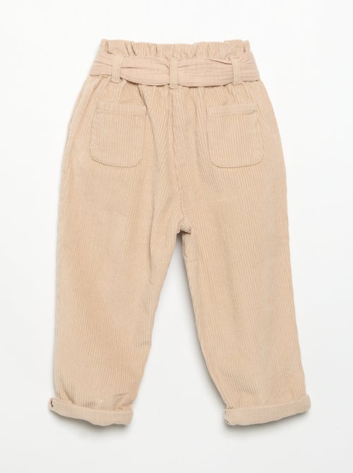 Pantaloni in velluto a coste con cintura inclusa - Kiabi