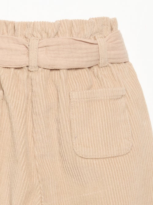 Pantaloni in velluto a coste con cintura inclusa - Kiabi