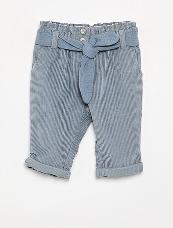 Pantaloni in velluto a coste con cintura inclusa