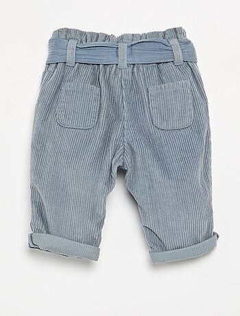 Pantaloni in velluto a coste con cintura inclusa