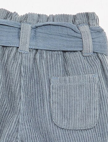 Pantaloni in velluto a coste con cintura inclusa