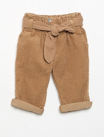 Pantaloni in velluto a coste con cintura inclusa