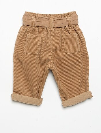 Pantaloni in velluto a coste con cintura inclusa