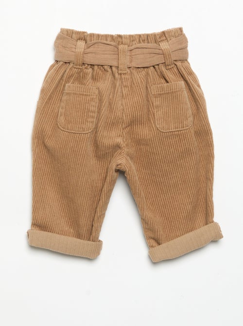 Pantaloni in velluto a coste con cintura inclusa - Kiabi
