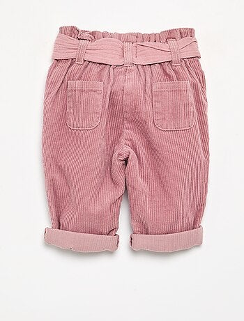 Pantaloni in velluto a coste con cintura inclusa
