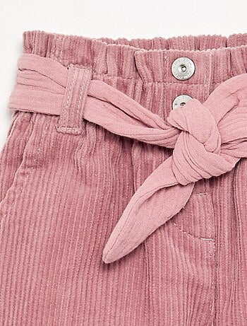 Pantaloni in velluto a coste con cintura inclusa