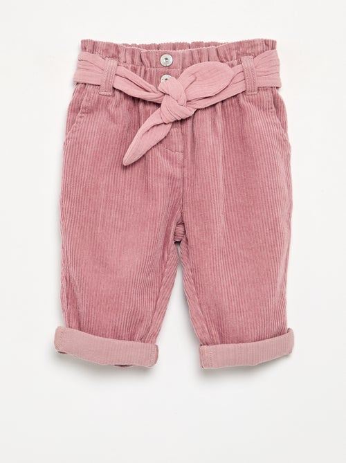 Pantaloni in velluto a coste con cintura inclusa - Kiabi