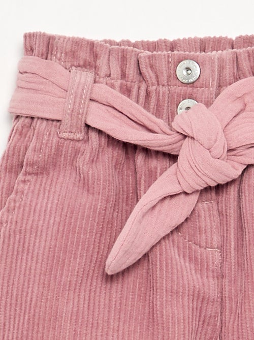 Pantaloni in velluto a coste con cintura inclusa - Kiabi