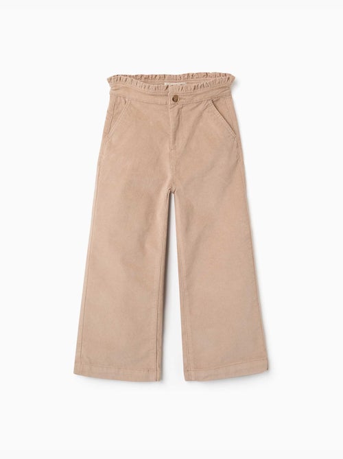 Pantaloni in velluto a coste con cintura paperbag arricciata - Kiabi Pantaloni in velluto a coste con cintura paperbag arricciata - Kiabi
