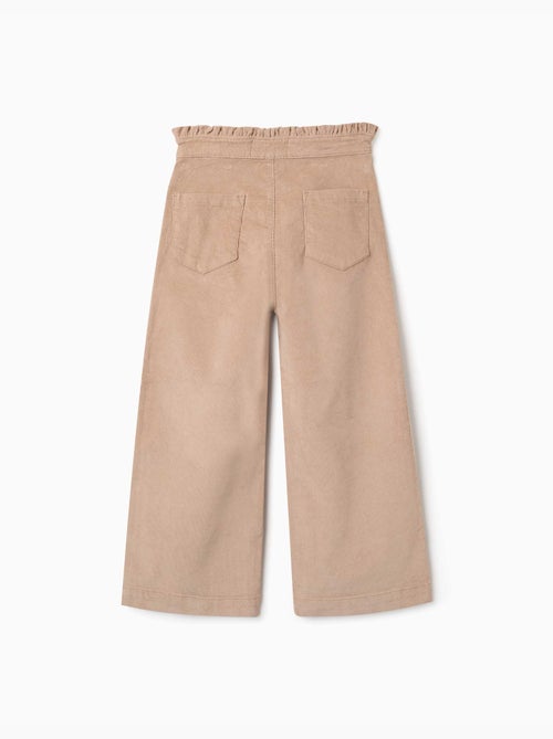 Pantaloni in velluto a coste con cintura paperbag arricciata - Kiabi Pantaloni in velluto a coste con cintura paperbag arricciata - Kiabi