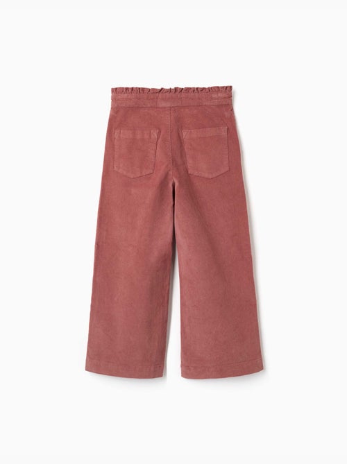 Pantaloni in velluto a coste con cintura paperbag arricciata - Kiabi Pantaloni in velluto a coste con cintura paperbag arricciata - Kiabi
