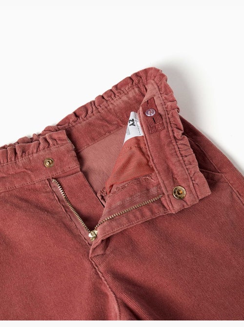 Pantaloni in velluto a coste con cintura paperbag arricciata - Kiabi Pantaloni in velluto a coste con cintura paperbag arricciata - Kiabi