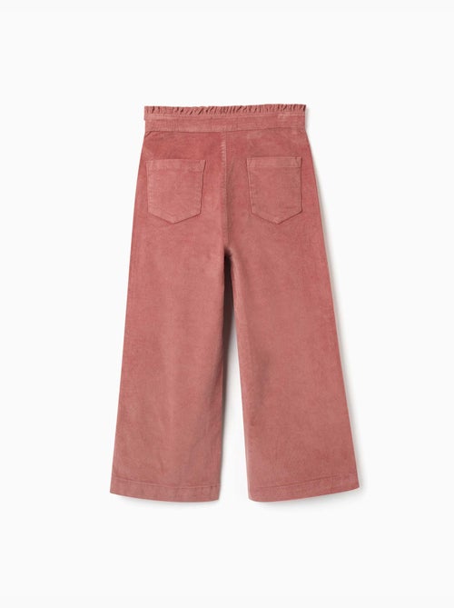 Pantaloni in velluto a coste con cintura paperbag arricciata - Kiabi Pantaloni in velluto a coste con cintura paperbag arricciata - Kiabi