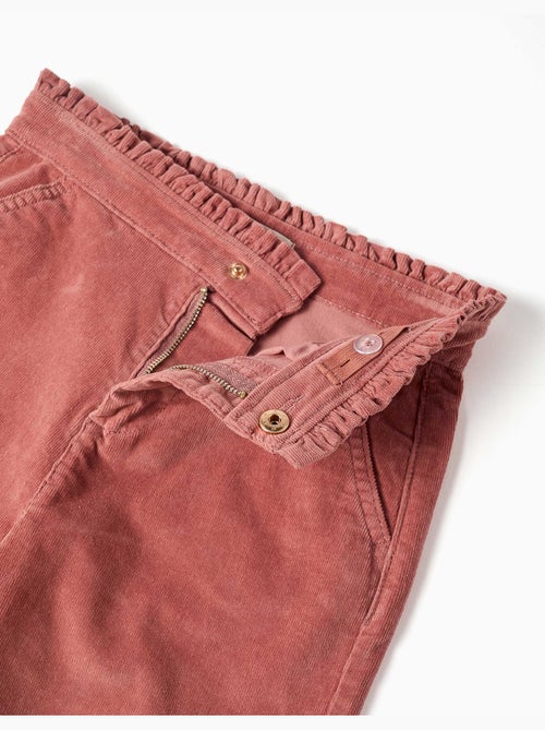 Pantaloni in velluto a coste con cintura paperbag arricciata - Kiabi Pantaloni in velluto a coste con cintura paperbag arricciata - Kiabi