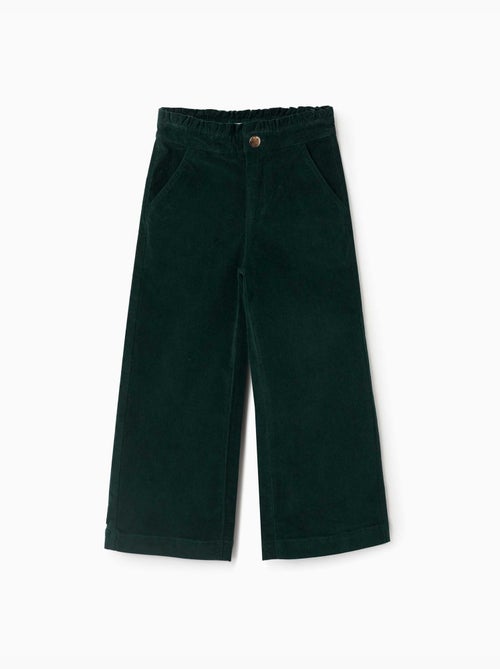 Pantaloni in velluto a coste con cintura paperbag arricciata - Kiabi Pantaloni in velluto a coste con cintura paperbag arricciata - Kiabi