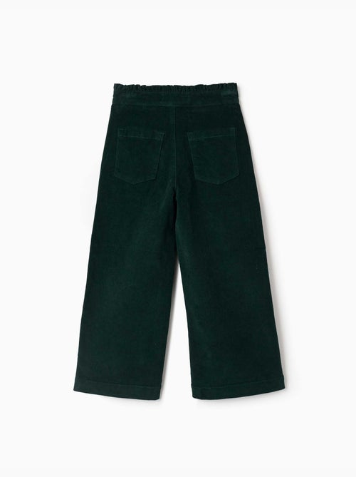 Pantaloni in velluto a coste con cintura paperbag arricciata - Kiabi Pantaloni in velluto a coste con cintura paperbag arricciata - Kiabi