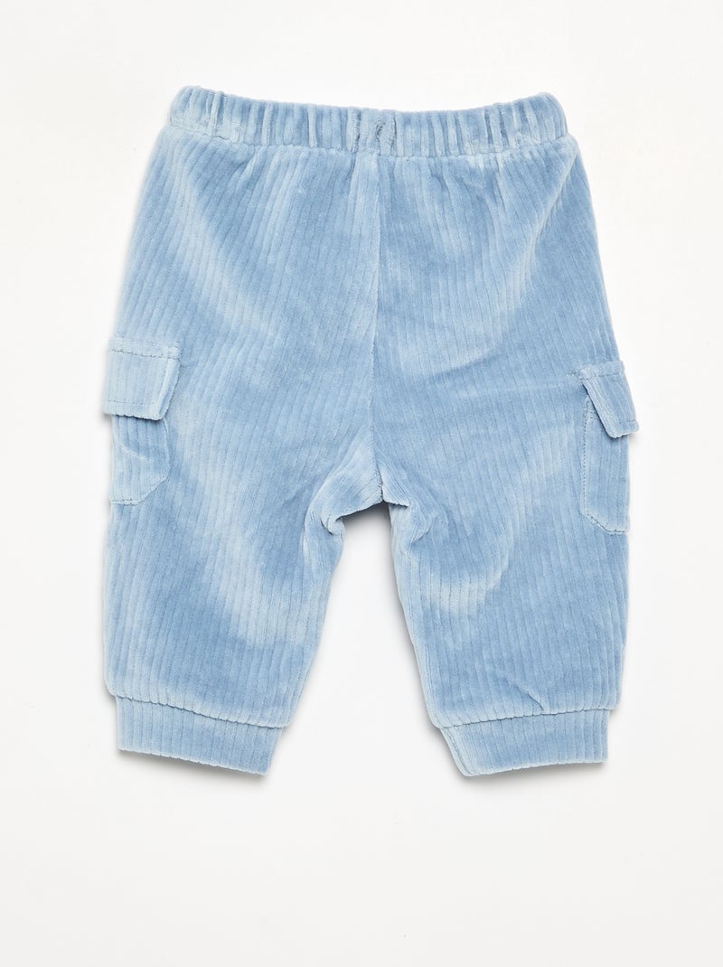 Pantaloni in velluto a coste con tasche cargo Blu - Kiabi