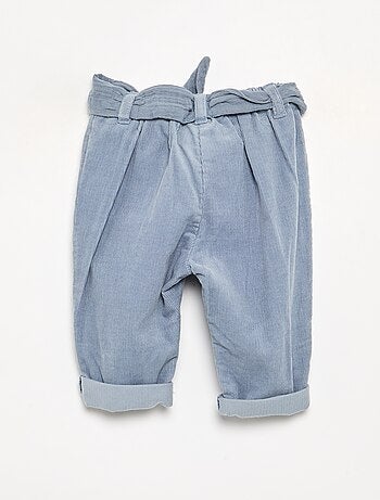 Pantaloni in velluto a coste con tasche ricamate