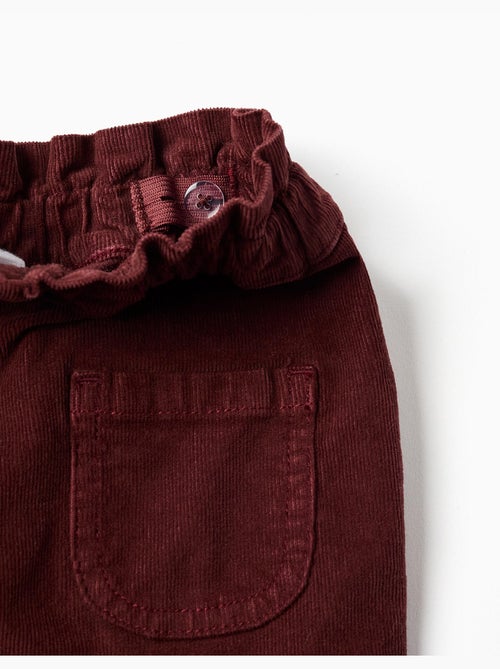 Pantaloni in velluto a coste con vita a sacchetto e volant - Kiabi Pantaloni in velluto a coste con vita a sacchetto e volant - Kiabi