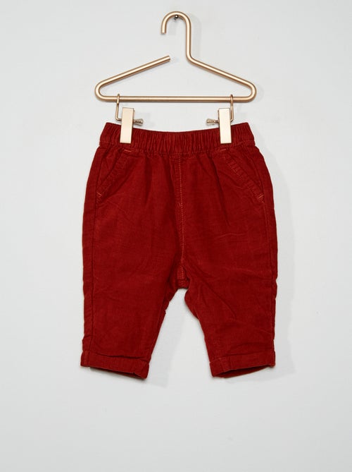 Pantaloni in velluto a coste foderati - Kiabi