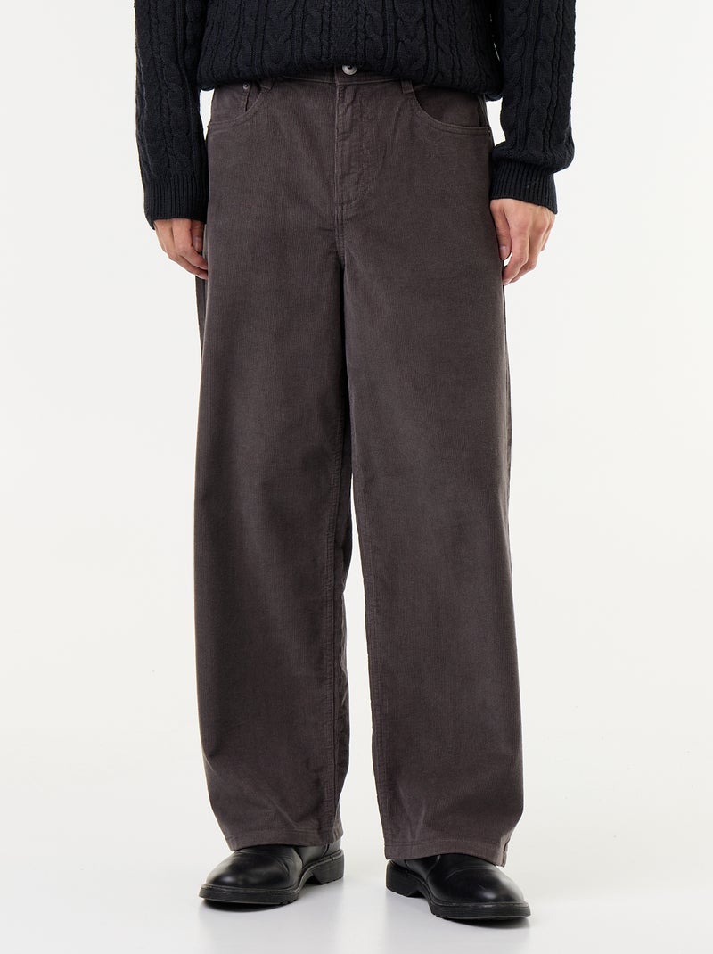 Pantaloni in velluto a coste Grigio - Kiabi
