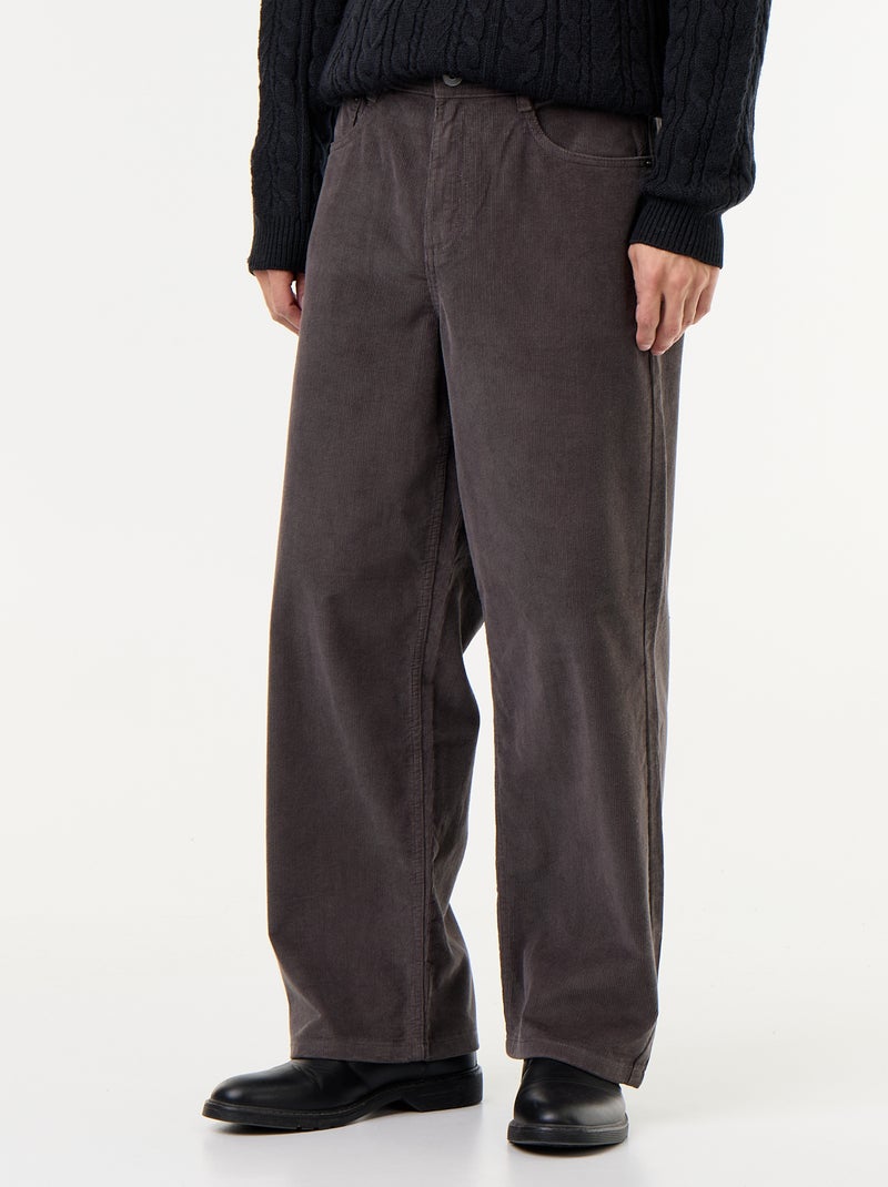 Pantaloni in velluto a coste Grigio - Kiabi