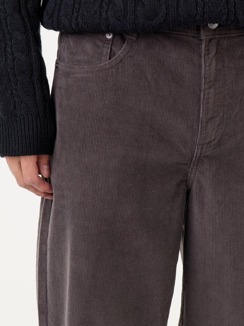 Pantaloni in velluto a coste Grigio - Kiabi