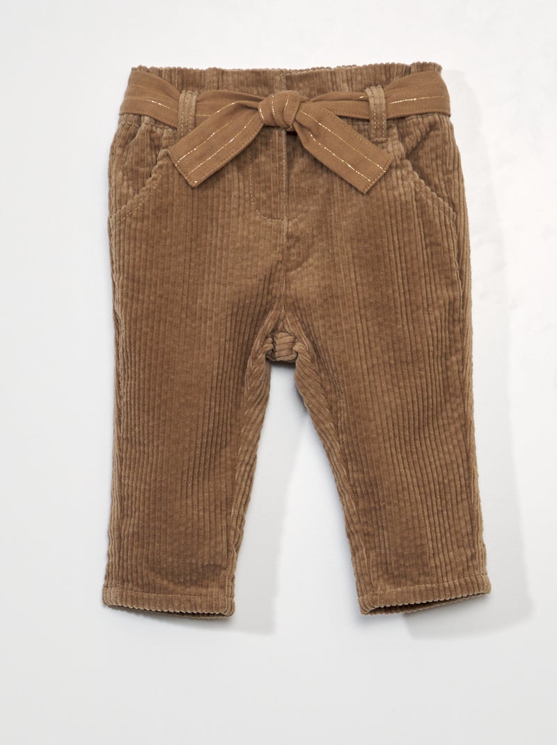 Pantaloni in velluto a coste MARRONE - Kiabi