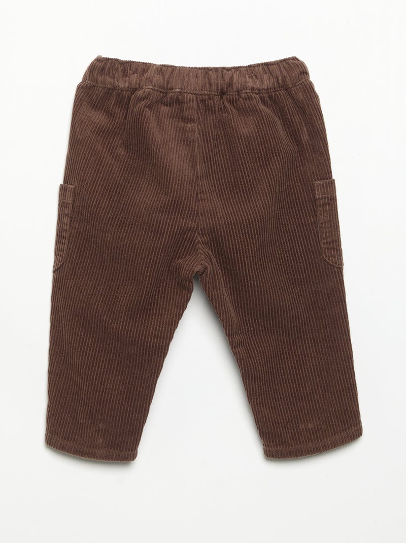 Pantaloni in velluto a coste Marrone - Kiabi
