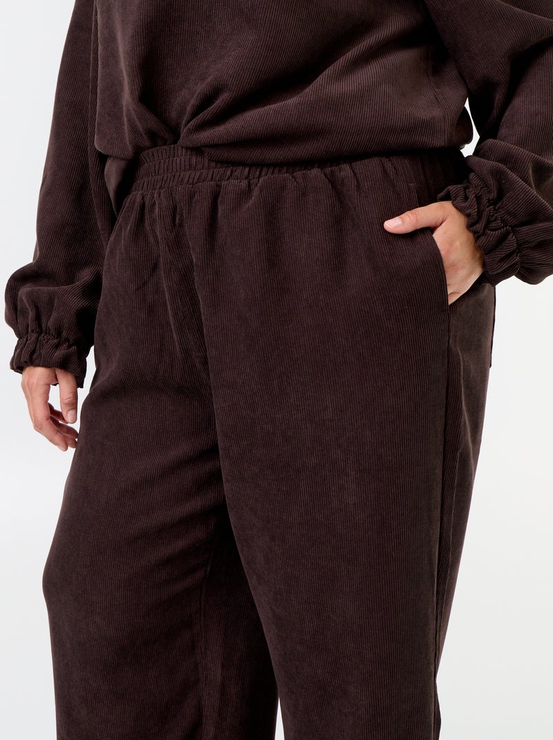 Pantaloni in velluto a coste Marrone - Kiabi