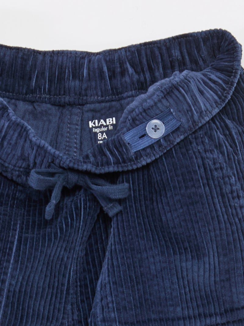 Pantaloni in velluto a coste Nero - Kiabi