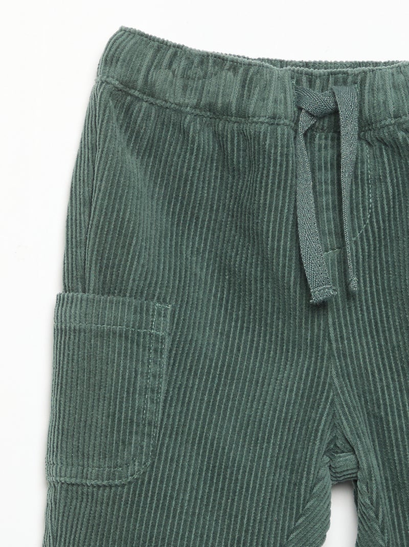 Pantaloni in velluto a coste Verde - Kiabi