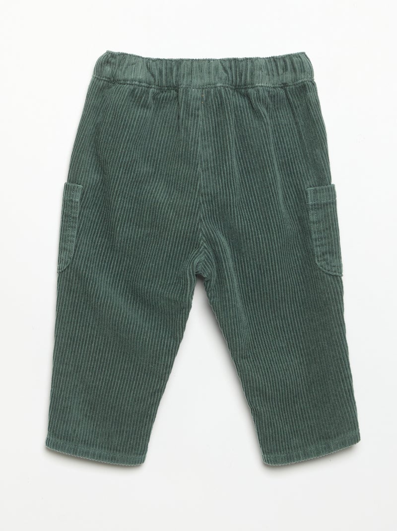 Pantaloni in velluto a coste Verde - Kiabi
