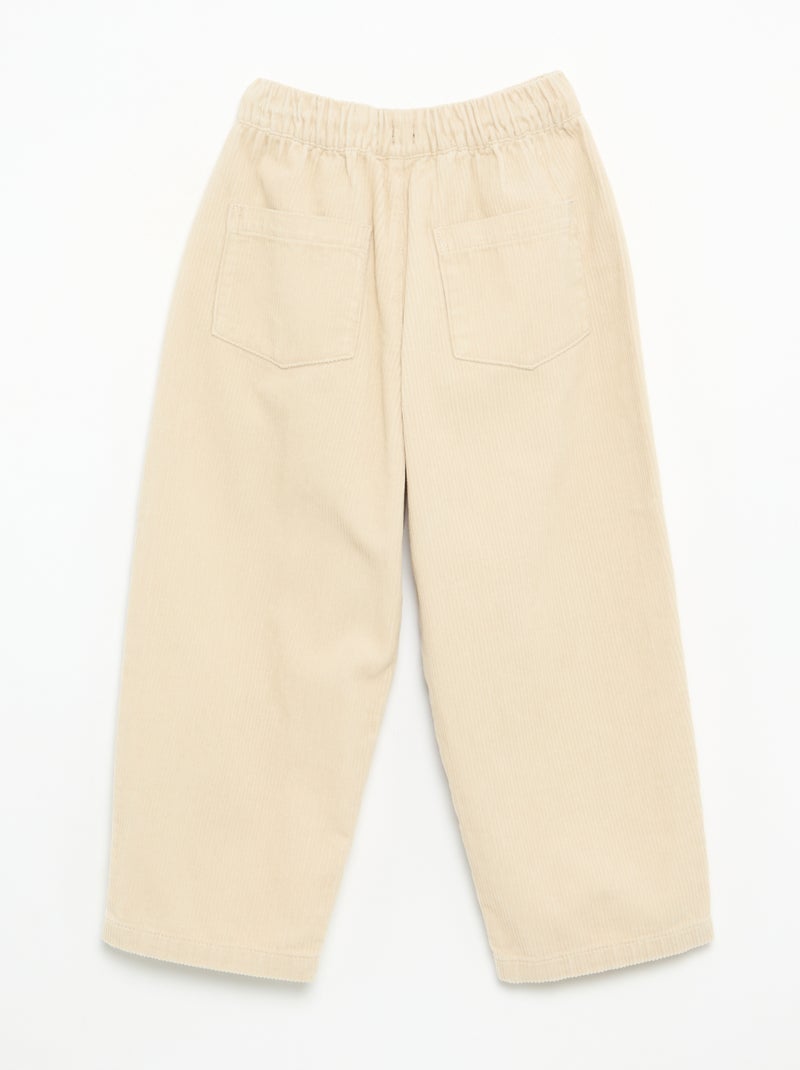 Pantaloni in velluto a costine Beige - Kiabi