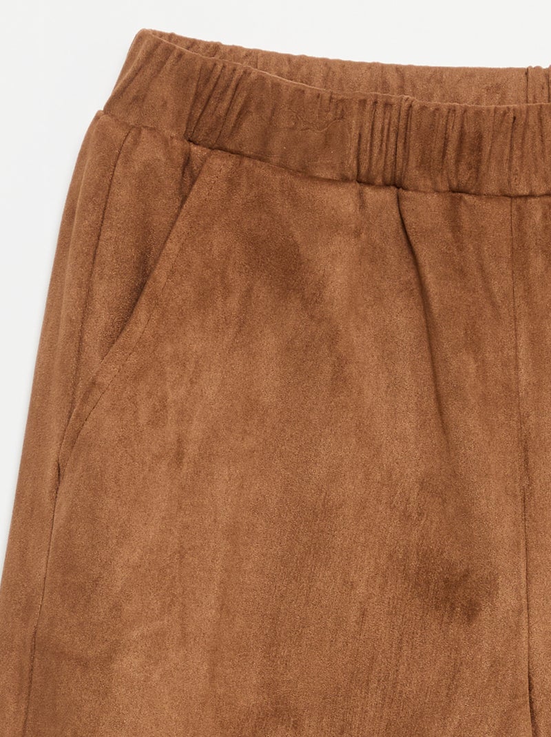 Pantaloni in velluto a gamba larga Marrone - Kiabi