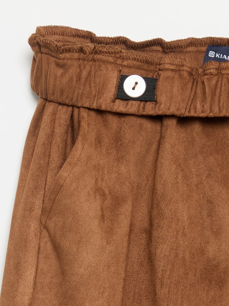 Pantaloni in velluto a gamba larga Marrone - Kiabi