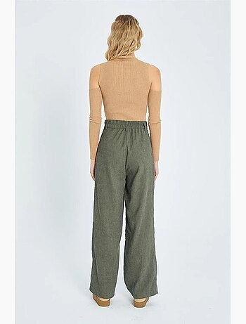 Pantaloni in velluto a vita alta a gamba dritta mixray
